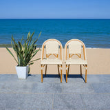 Safavieh California Side Chair - Set of 2 Natural Aluminum / Wicker PAT7530A-SET2
