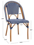 Safavieh California Side Chair - Set of 2 Navy / White Aluminum / Wicker PAT7530E-SET2