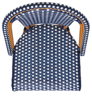 Safavieh California Side Chair - Set of 2 Navy / White Aluminum / Wicker PAT7530E-SET2