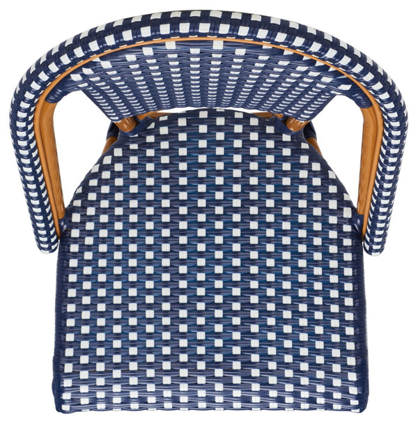 Safavieh California Side Chair - Set of 2 Navy / White Aluminum / Wicker PAT7530E-SET2