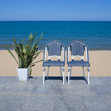 Safavieh California Side Chair - Set of 2 Navy / Navy Aluminum / Wicker PAT7530F-SET2