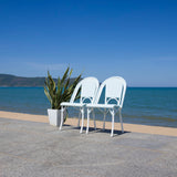 Safavieh California Side Chair - Set of 2 Baby Blue / White Aluminum / Wicker PAT7530G-SET2