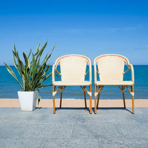 Safavieh California Armchair - Set of 2 Natural Aluminum / Wicker PAT7531A-SET2