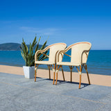 Safavieh California Armchair - Set of 2 Natural Aluminum / Wicker PAT7531A-SET2