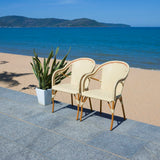 Safavieh California Armchair - Set of 2 Natural Aluminum / Wicker PAT7531A-SET2
