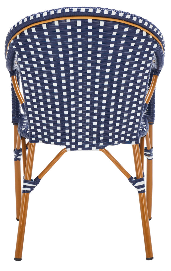 Safavieh California Armchair - Set of 2 Navy / White Aluminum / Wicker PAT7531E-SET2