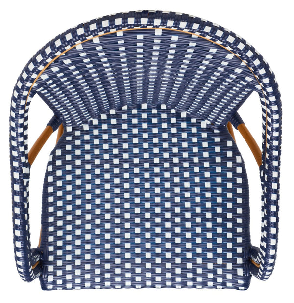 Safavieh California Armchair - Set of 2 Navy / White Aluminum / Wicker PAT7531E-SET2