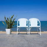 Safavieh California Armchair - Set of 2 Baby Blue / White Aluminum / Wicker PAT7531G-SET2