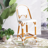 Safavieh California Counter Stool White Aluminum / Wicker PAT7532C