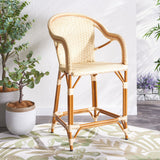 Safavieh California Counter Stool Natural Aluminum / Wicker PAT7533A