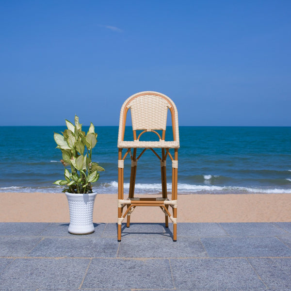 Safavieh California Bar Stool Natural Aluminum / Wicker PAT7534A