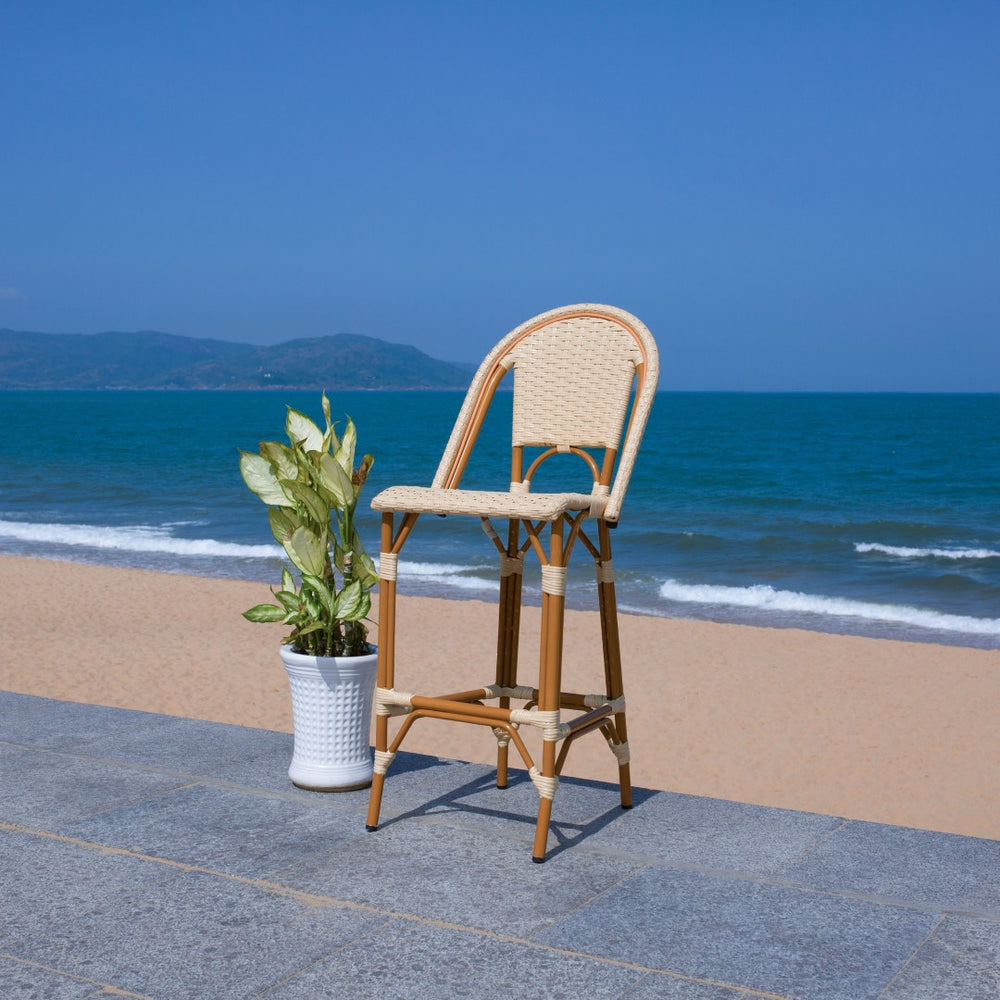 Safavieh California Bar Stool Natural Aluminum / Wicker PAT7534A