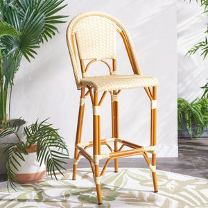 Safavieh California Bar Stool Natural Aluminum / Wicker PAT7534A