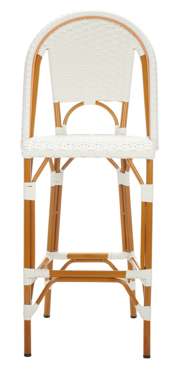 Safavieh California Bar Stool White Aluminum / Wicker PAT7534C