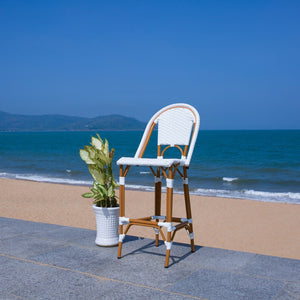 Safavieh California Bar Stool White Aluminum / Wicker PAT7534C