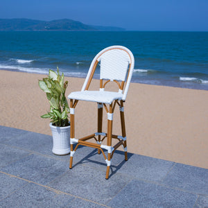 Safavieh California Bar Stool White Aluminum / Wicker PAT7534C