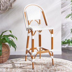 Safavieh California Bar Stool White Aluminum / Wicker PAT7534C