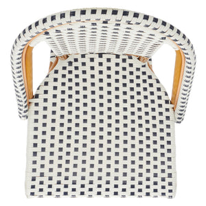 Safavieh California Bar Stool White / Navy Aluminum / Wicker PAT7534D