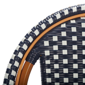 Safavieh California Bar Stool Navy / White Aluminum / Wicker PAT7534E