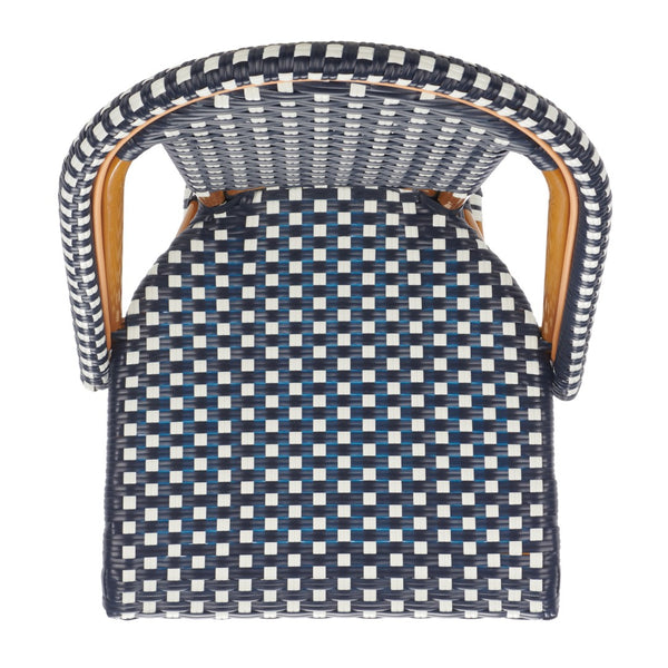 Safavieh California Bar Stool Navy / White Aluminum / Wicker PAT7534E