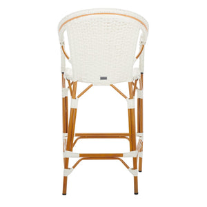 Safavieh California Bar Stool White Aluminum / Wicker PAT7535C