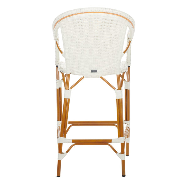 Safavieh California Bar Stool White Aluminum / Wicker PAT7535C