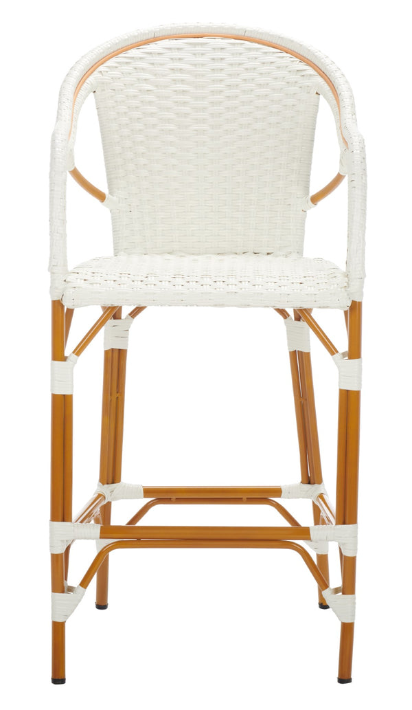 Safavieh California Bar Stool White Aluminum / Wicker PAT7535C