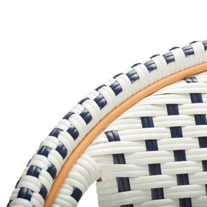 Safavieh California Bar Stool White / Navy Aluminum / Wicker PAT7535D