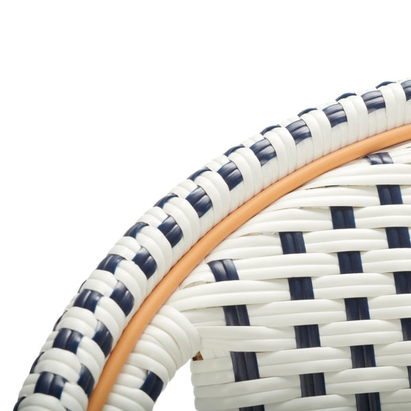 Safavieh California Bar Stool White / Navy Aluminum / Wicker PAT7535D