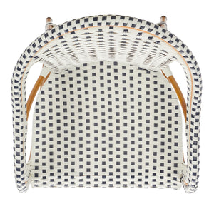 Safavieh California Bar Stool White / Navy Aluminum / Wicker PAT7535D