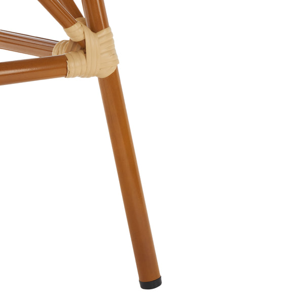 Safavieh California Bistro Table Natural Aluminum / Wicker PAT7536A