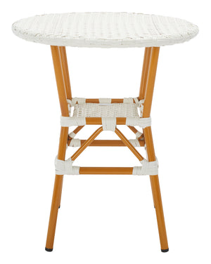 Safavieh California Bistro Table White Aluminum / Wicker PAT7536C