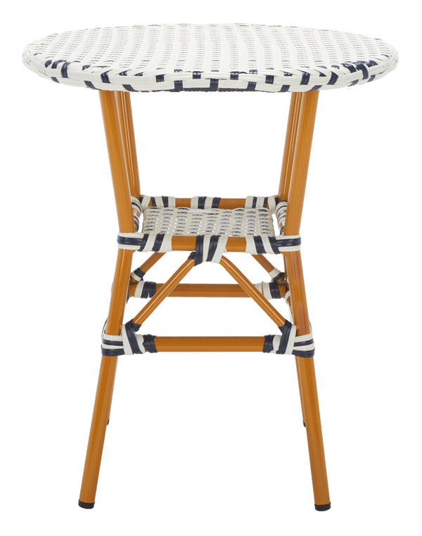 Safavieh California Bistro Table White / Navy Aluminum / Wicker PAT7536D