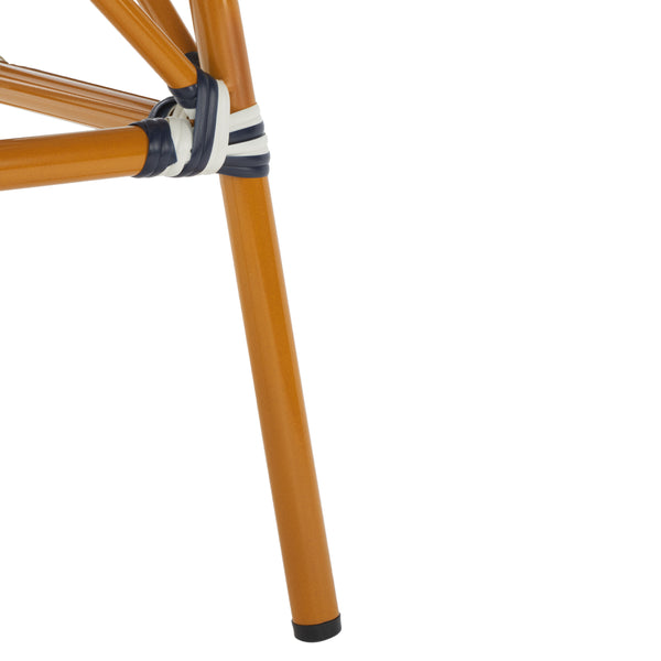 Safavieh California Bistro Table White / Navy Aluminum / Wicker PAT7536D