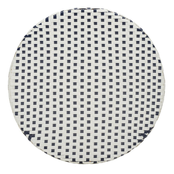 Safavieh California Bistro Table White / Navy Aluminum / Wicker PAT7536D