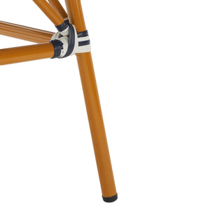 Safavieh California Bistro Table Navy / White Aluminum / Wicker PAT7536E