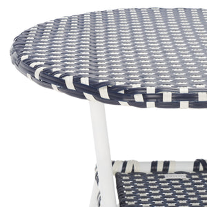 Safavieh California Bistro Table Navy / Navy Aluminum / Wicker PAT7536F