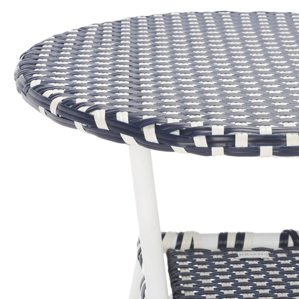 Safavieh California Bistro Table Navy / Navy Aluminum / Wicker PAT7536F