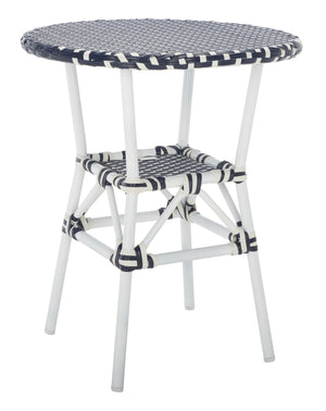 Safavieh California Bistro Table Navy / Navy Aluminum / Wicker PAT7536F