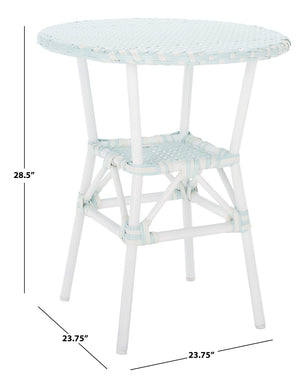 Safavieh California Bistro Table Baby Blue / White Aluminum / Wicker PAT7536G