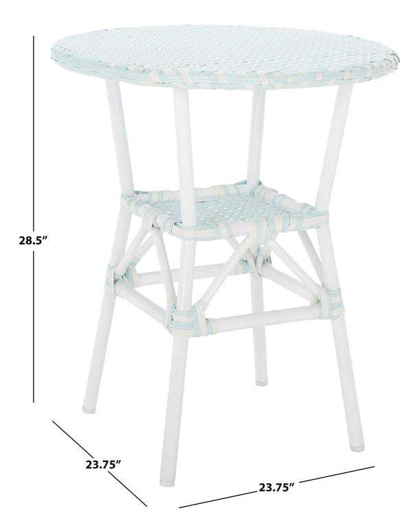 Safavieh California Bistro Table Baby Blue / White Aluminum / Wicker PAT7536G