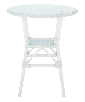Safavieh California Bistro Table Baby Blue / White Aluminum / Wicker PAT7536G
