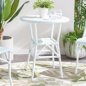 Safavieh California Bistro Table Baby Blue / White Aluminum / Wicker PAT7536G
