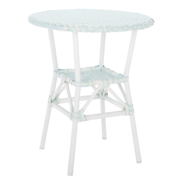 Safavieh California Bistro Table Baby Blue / White Aluminum / Wicker PAT7536G