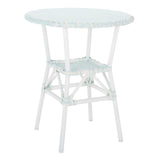 Safavieh California Bistro Table Baby Blue / White Aluminum / Wicker PAT7536G