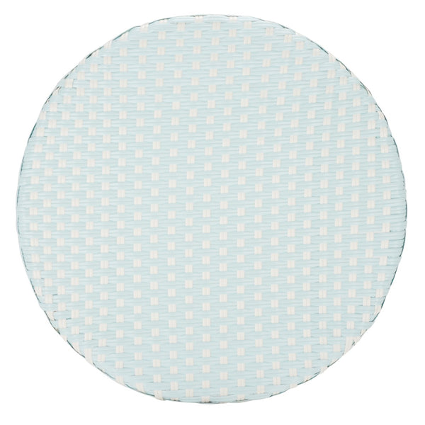 Safavieh California Bistro Table Baby Blue / White Aluminum / Wicker PAT7536G