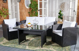 Safavieh Nyra Dining Set Black/White Cushion PAT7700A-3BX