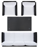 Safavieh Nyra Dining Set Black/White Cushion PAT7700A-3BX