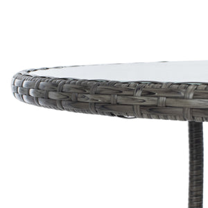 Laina Bistro Set - Elegant Outdoor Dining Experience with Modern Wicker and Comfortable Cushions