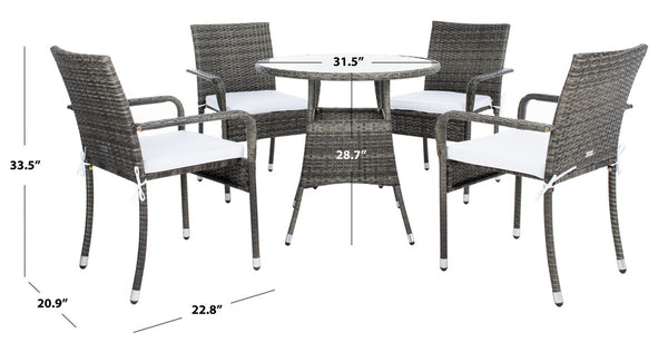 Laina Bistro Set - Elegant Outdoor Dining Experience with Modern Wicker and Comfortable Cushions